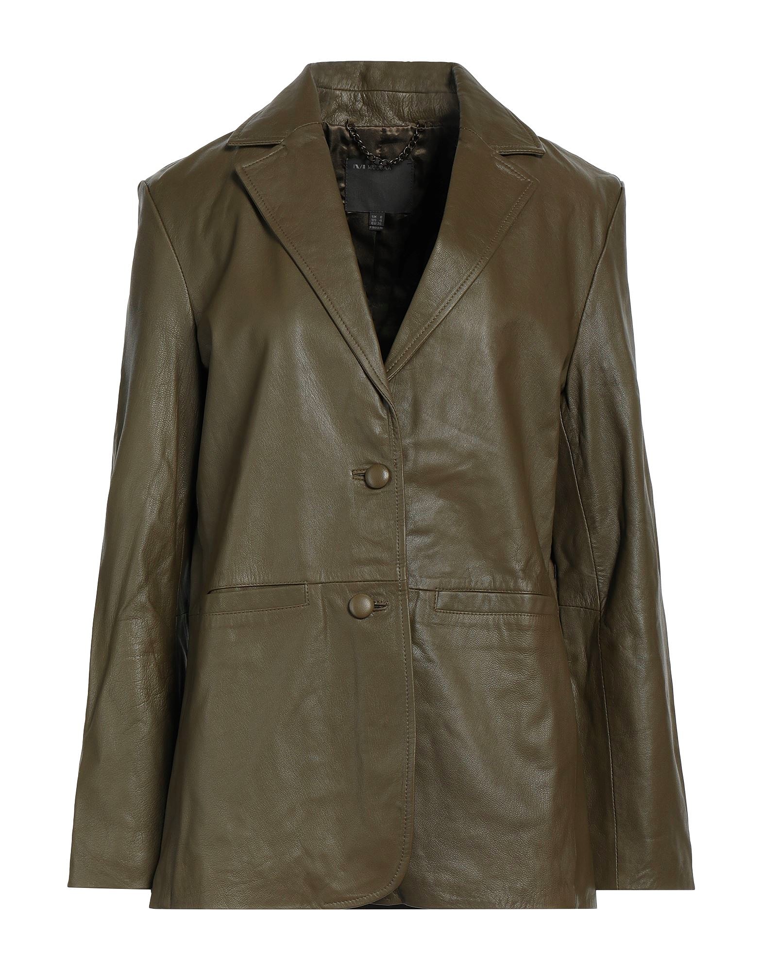 MUUBAA Blazer Military green 100% Sheepskin, Polyester zoomed
