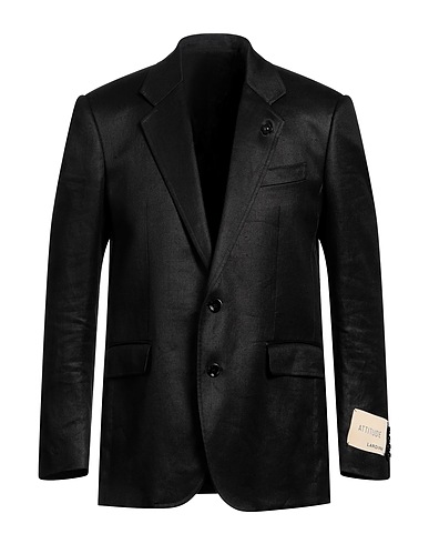 LARDINI テーラードジャケット ブラック リネン 100%