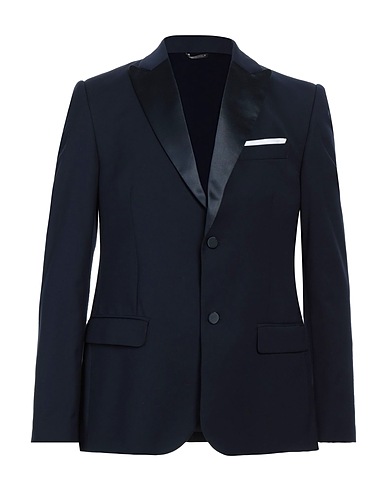 GREY DANIELE ALESSANDRINI Blazer Navy blue 69% Polyester, 29% Viscose, 2% Elastane