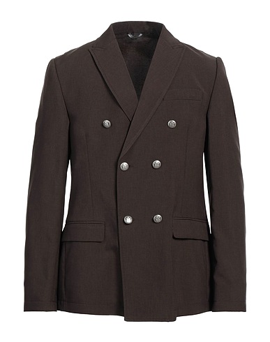 DANIELE ALESSANDRINI HOMME Blazer Dark brown 100% Polyester