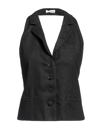 LARDINI Weste Braungrau 100% Leinen
