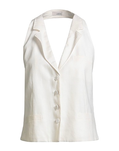 LARDINI Gilet Avorio 100% Lino