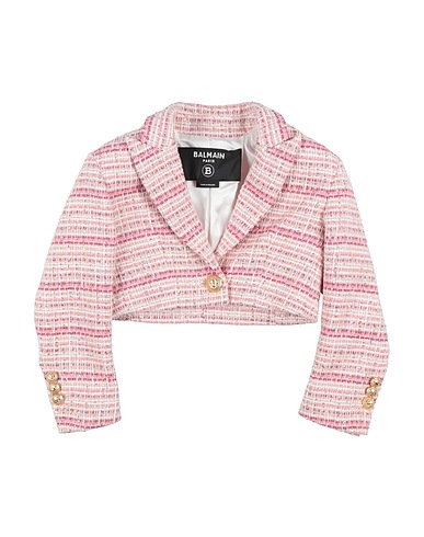 BALMAIN Blazer Pink 70% Cotton, 22% Polyamide, 4% Viscose, 3% Polyester, 1% Metallic Polyester