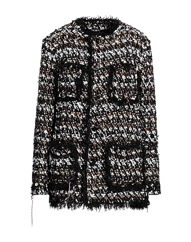 DOLCE&GABBANA Coat Black 39% Polyamide, 24% Virgin Wool, 23% Silk, 11% Polyethylene, 3% Polyester