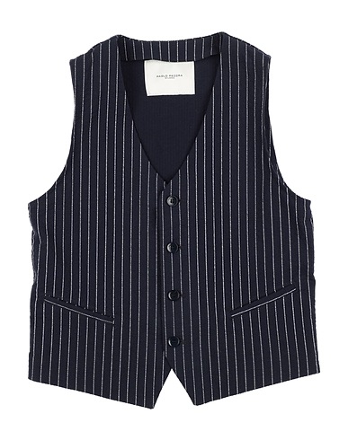 PAOLO PECORA Waistcoat Midnight blue 97% Cotton, 3% Elastane