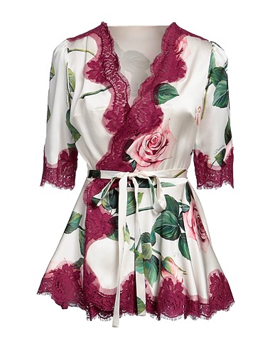 DOLCE&GABBANA Floral shirts & blouses Off white 74% Silk, 16% Cotton, 6% Elastane, 4% Polyamide