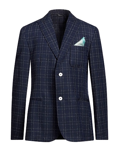 DANIELE ALESSANDRINI HOMME Blazer Navy blue 79% Polyester, 19% Viscose, 2% Elastane