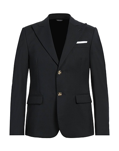 GREY DANIELE ALESSANDRINI Blazer Black 81% Polyester, 17% Viscose, 2% Elastane
