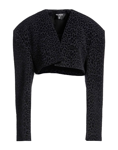 BALMAIN Blazer Black 55% Polyester, 27% Viscose, 16% Polyamide, 2% Elastane, Silk
