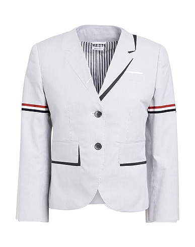 THOM BROWNE Blazer Light grey 100% Cotton, Wool