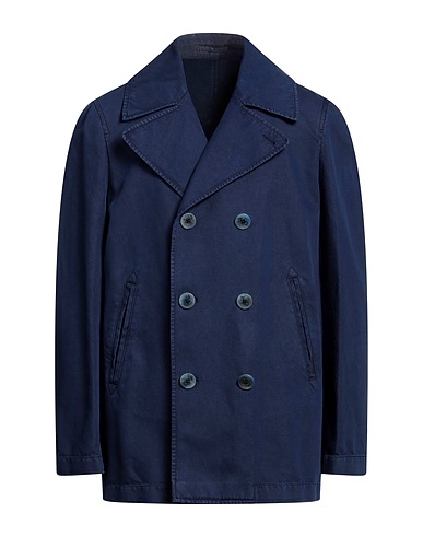 LARDINI Blazer Navy blue 74% Cotton, 26% Linen
