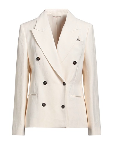 BRUNELLO CUCINELLI Blazer Ivory 73% Viscose, 27% Linen, Cotton, Silk, Polyamide