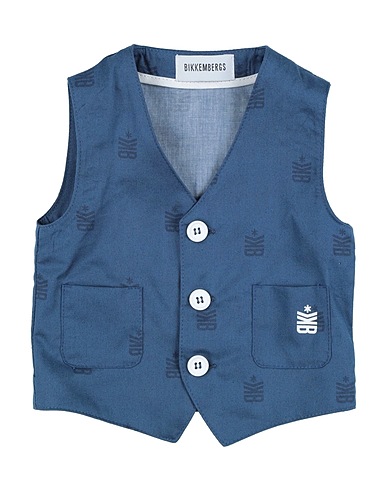 BIKKEMBERGS Anzugweste Blaugrau 98% Baumwolle, 2% Elastan