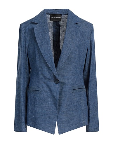 EMPORIO ARMANI Blazer Navy blue 100% Linen
