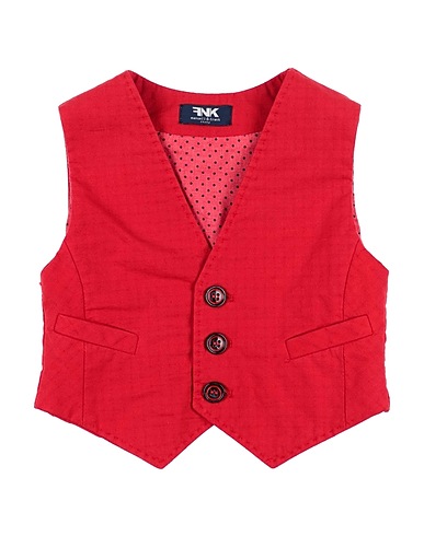 MANUELL & FRANK Waistcoat Red 98% Cotton, 2% Elastane