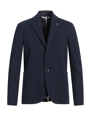 FRED MELLO Blazer Midnight blue 97% Cotton, 3% Elastane