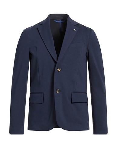 FRED MELLO Blazer Midnight blue 52% Cotton, 42% Polyamide, 6% Elastane