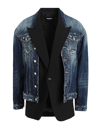 DSQUARED2 Blazer Blue 100% Cotton, Virgin Wool, Elastane