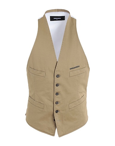 DSQUARED2 Waistcoat Military green 97% Cotton, 3% Elastane