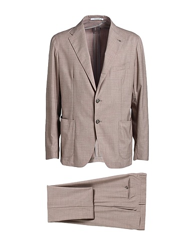 TAGLIATORE Suits Khaki 93% Virgin Wool, 7% Silk