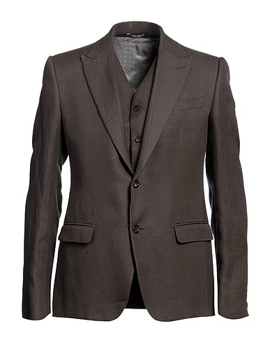 DOLCE&GABBANA Blazer KHAKI 95% Linen, 3% Polyester, 2% Silk