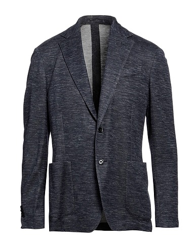 LARDINI Blazer Navy blue 50% Cotton, 40% Silk, 10% Linen