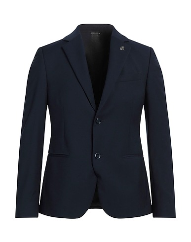GREY DANIELE ALESSANDRINI Blazer Navy blue 69% Polyester, 29% Viscose, 2% Elastane