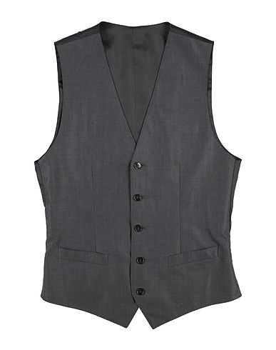 DOLCE&GABBANA Waistcoat Charcoal 82% Virgin Wool, 18% Silk