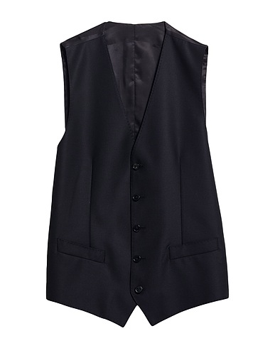 DOLCE&GABBANA Waistcoat Midnight blue 82% Virgin Wool, 18% Silk