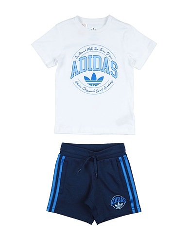 ADIDAS ORIGINALS Kids’ co-ord SHORT TEE SET
 White 100% Cotton