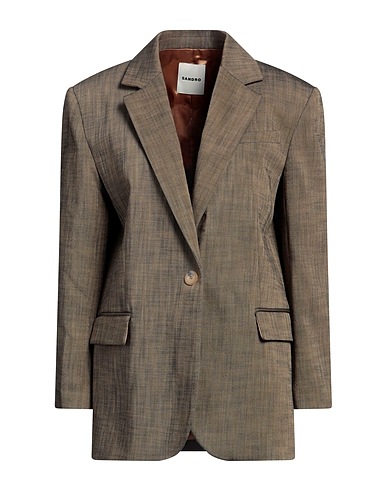 SANDRO Blazer Military green 91% Viscose, 8% Polyester, 1% Elastane