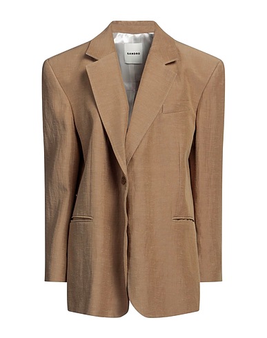 SANDRO Blazer Khaki 52% Viscose, 48% Linen