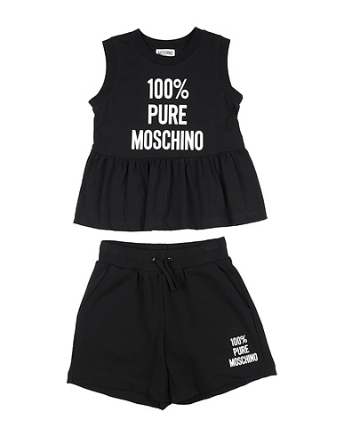 MOSCHINO TEEN Completo Bambini Nero 100% Cotone, Elastan