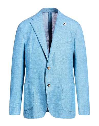 LARDINI Blazer Blu chiaro 47% Lana, 29% Seta, 24% Lino