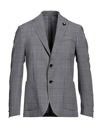 LARDINI Blazer Midnight blue 52% Wool, 29% Polyester, 17% Cotton, 2% Elastane