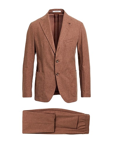 TAGLIATORE Suits Brown 55% Virgin Wool, 35% Cotton, 10% Silk