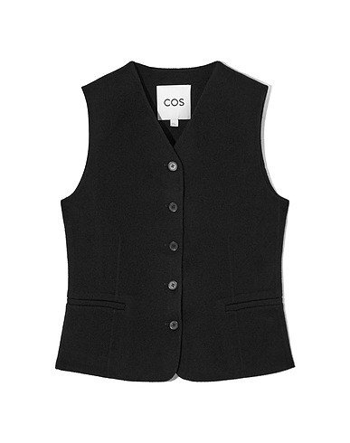 COS ジレ ブラック ウール 60% / テンセル 40%