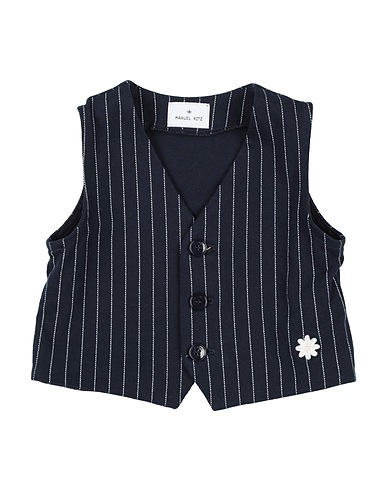 MANUEL RITZ Waistcoat Midnight blue 90% Cotton, 10% Elastane