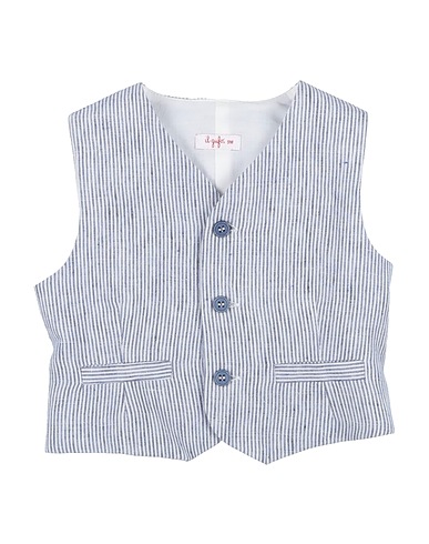 IL GUFO Waistcoat Blue 100% Linen