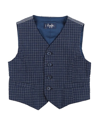IL GUFO Suit vest Midnight blue 92% Cotton, 7% Polyamide, 1% Elastane