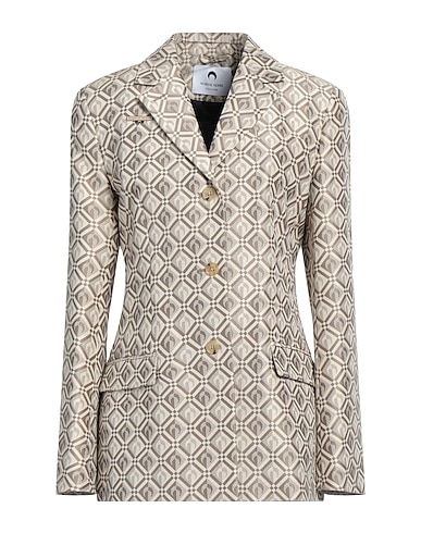 MARINE SERRE Blazer Beige 65% Cotton, 30% Polyester, 5% Polyamide