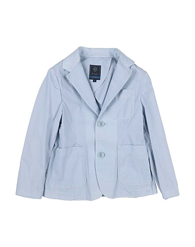 FAY Blazer Sky blue 100% Cotton, Polyester