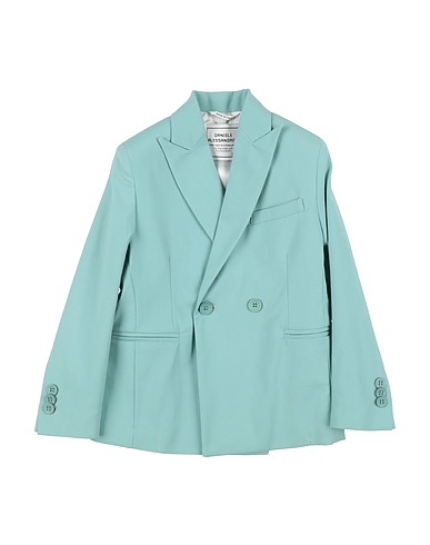 DANIELE ALESSANDRINI Blazer Sage green 58% Cotton, 40% Viscose, 2% Elastane