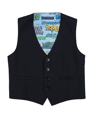 DANIELE ALESSANDRINI Waistcoat Midnight blue 69% Polyester, 29% Viscose, 2% Elastane