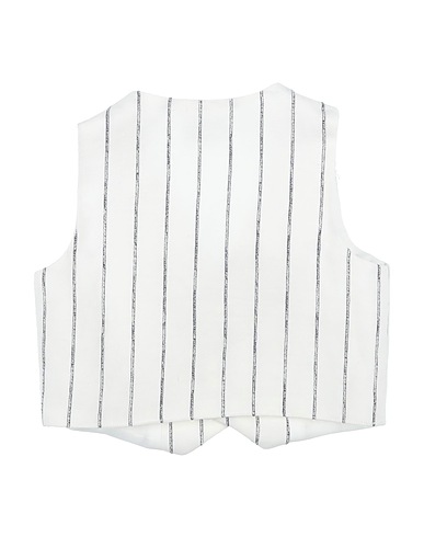 MANUEL RITZ Waistcoat White 50% Linen, 30% Cotton, 20% Polyester