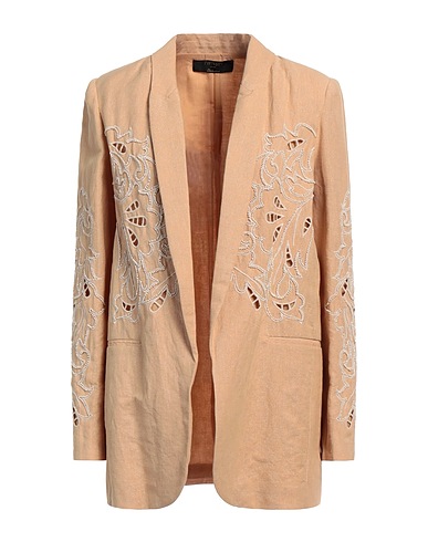 TWINSET Blazer Beige 55% Linen, 45% Cotton, Polyester