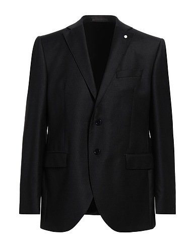 LUIGI BIANCHI Mantova Blazer Charcoal 100% Virgin Wool