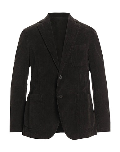 MESSAGERIE Blazer PATRIZIO PISCAGLIA Dark brown 98% Cotton, 2% Elastane
