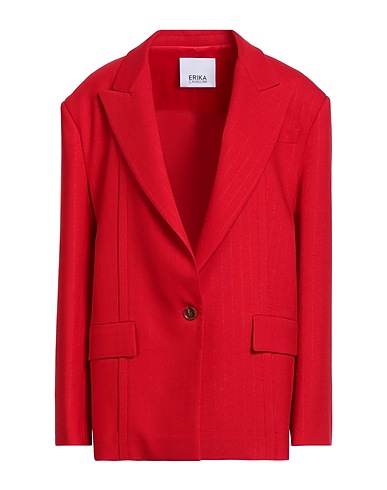 ERIKA CAVALLINI Blazer Red 55% Polyester, 43% Wool, 2% Elastane