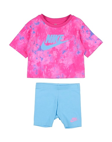 NIKE Completo Bambini BOXY TEE & BIKE SHORT
 Fucsia 100% Cotone